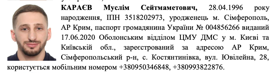 KARAIEV MUSLIM SEITMAMETOVYCH