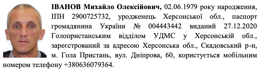 IVANOV MYKHAILO OLEKSIIOVYCH