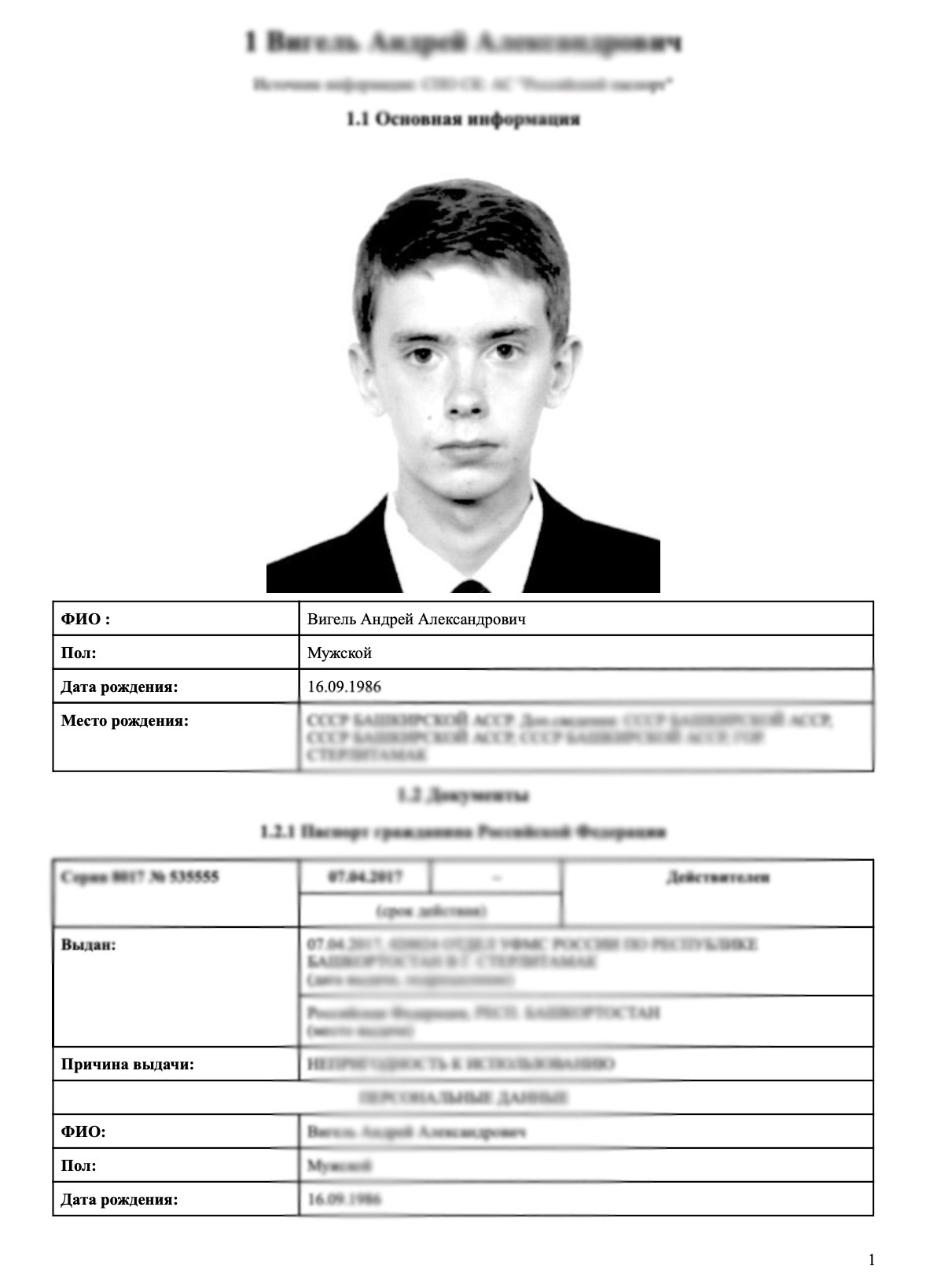 VIGEL ANDREI ALEKSANDROVICH 