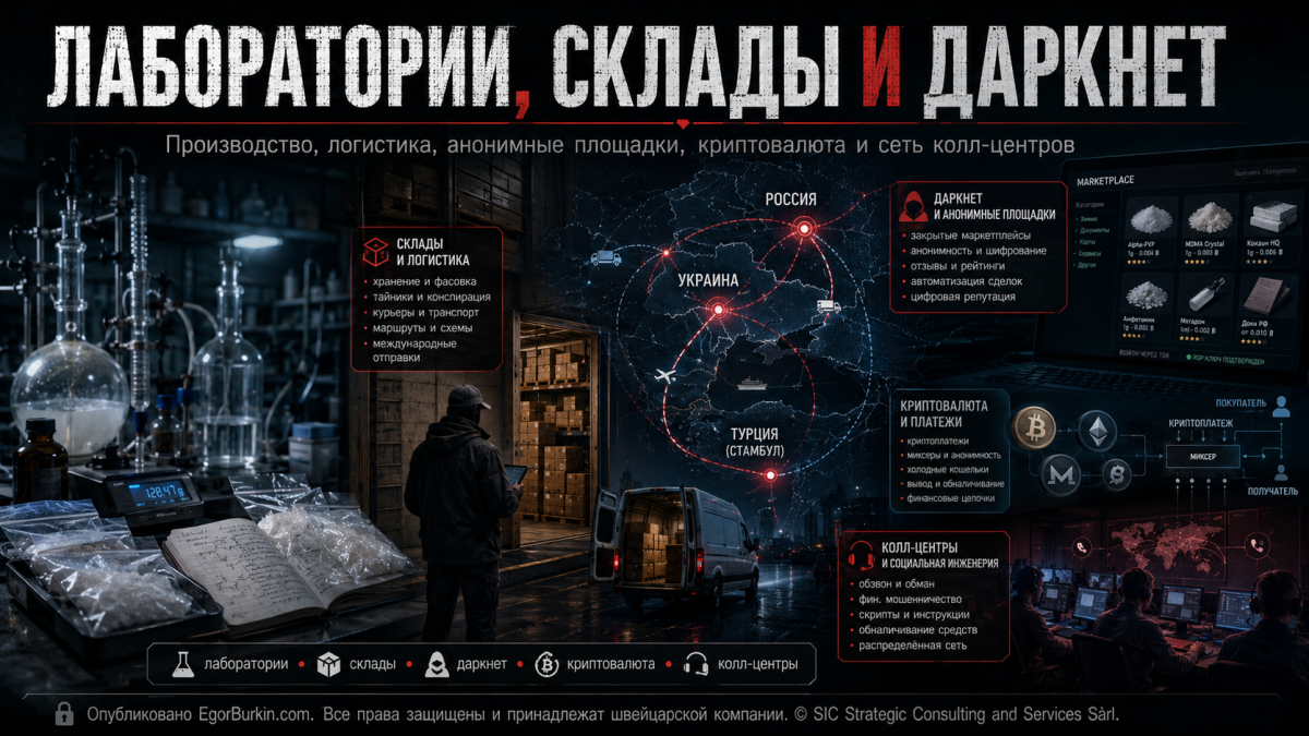 Лаборатории, склады и даркнет