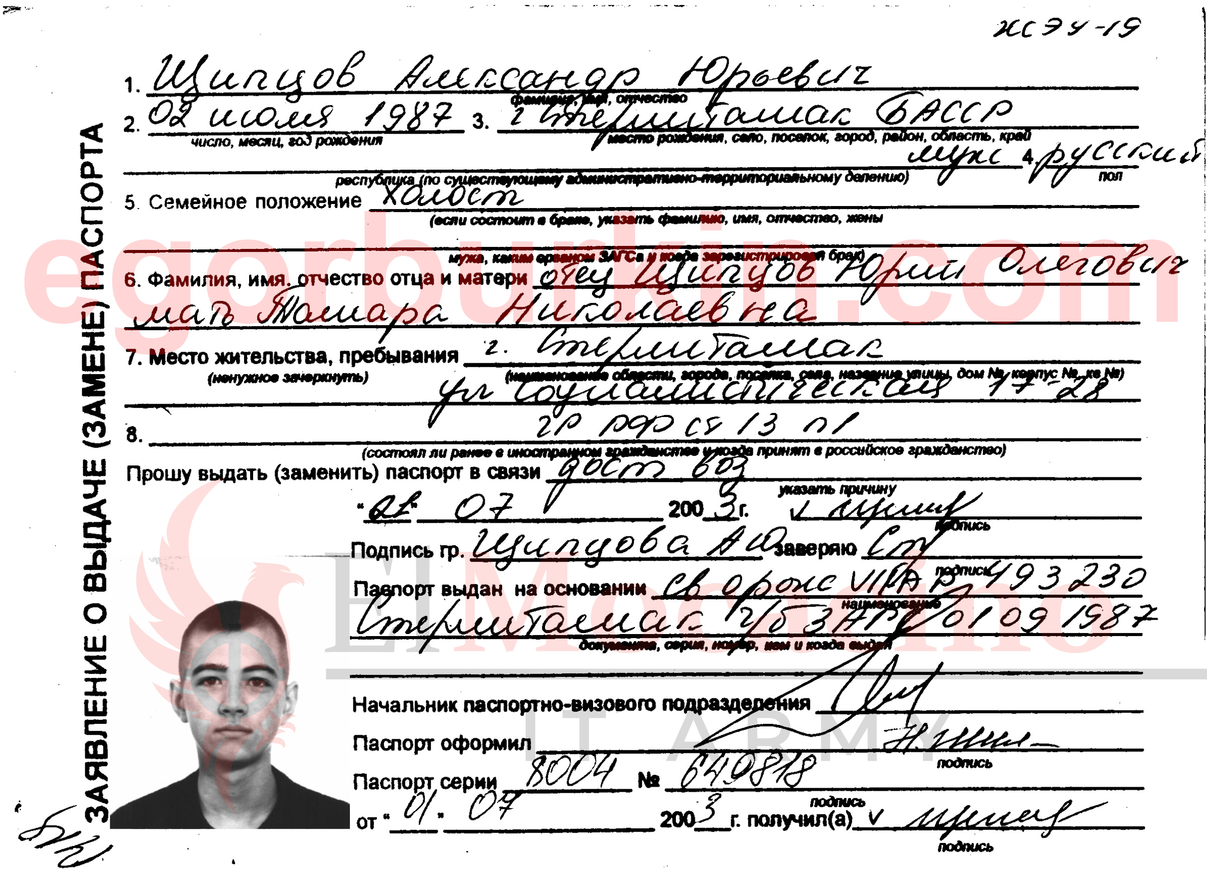SHCHIPTSOV ALEKSANDR IUREVICH
