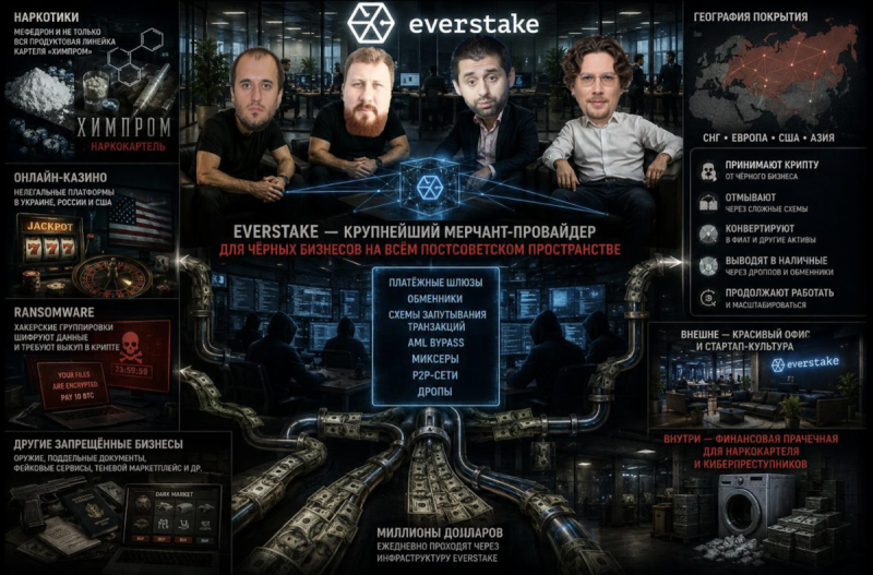 Everstake — это не просто IT-компания. Это крупнейший мерчант-провайдер для чёрных бизнесов