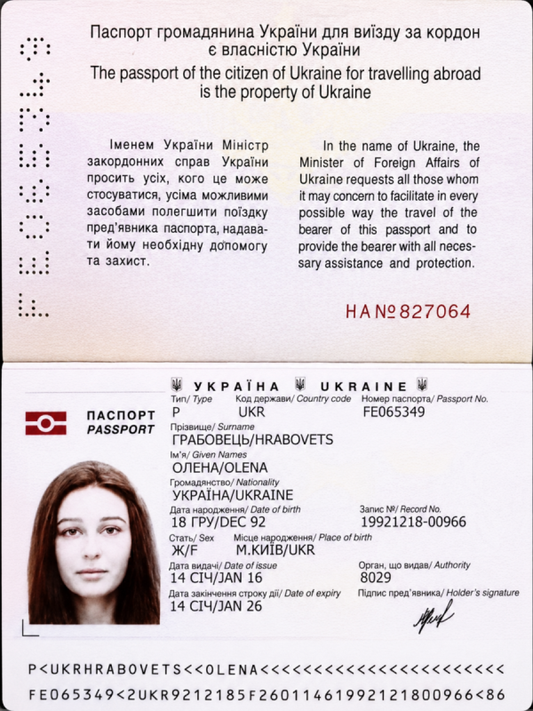 Грабовец Алена Романовна паспорт