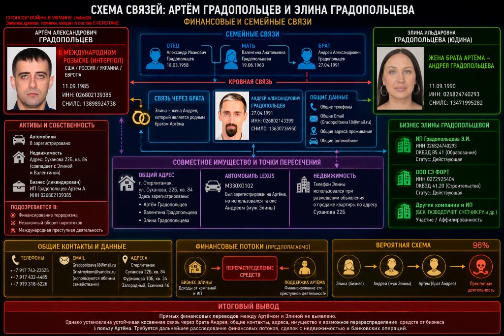 Схема связи Эльвины и Артема