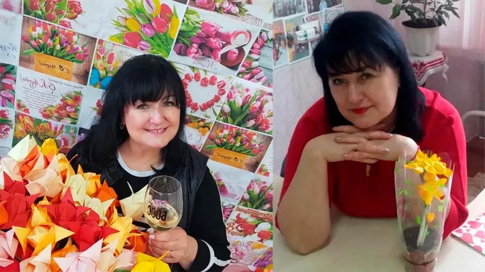Юрчанка Тамара Мікалаеўна ў чырвоным швэдры